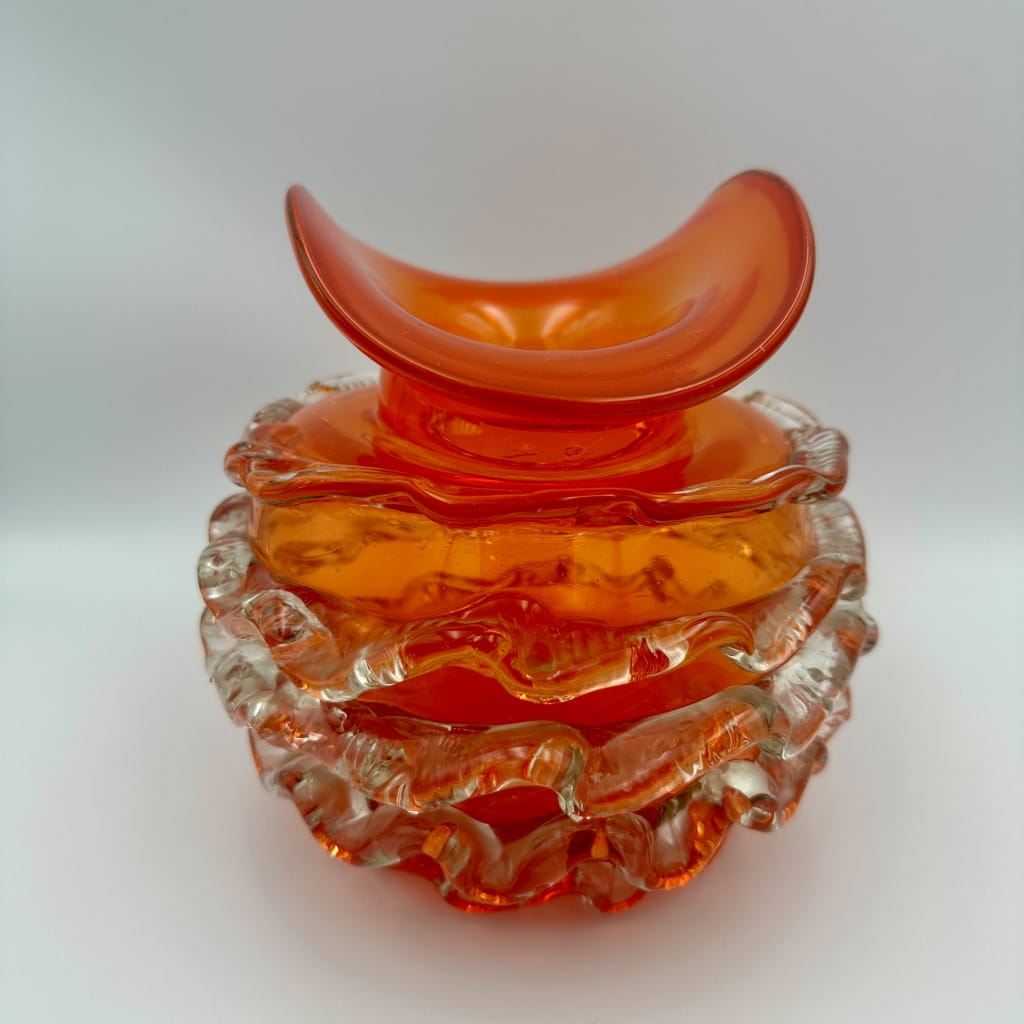 Vintage Ukrainian glass vase H18cm Dia18cm, £145